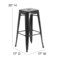 Merrick Lane Newark Series Backless Metal Stool with Square Seat for Indoor-Outdoor Use